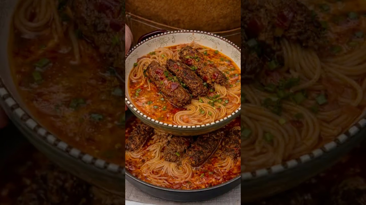 Tavada pratik kebap ve spagetti 😇🔥👌