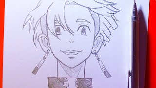 Easy Anime Drawing|How to draw Izana Kurokawa from Tokyo Revengers