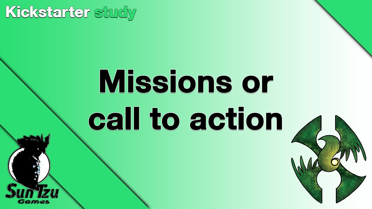 Kickstarter study Missions or call to action YouTube