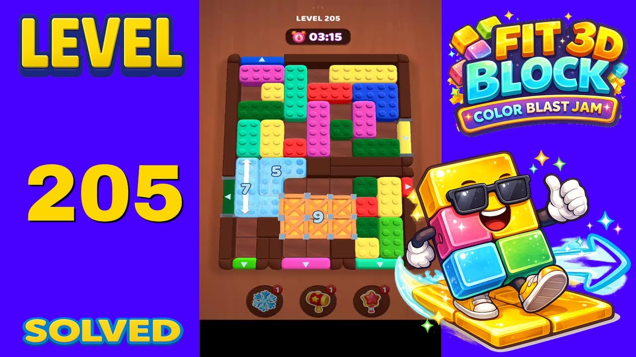 Fit Block 3D – Level 205 | Walkthrough Fast & Clean Solution
