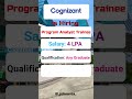 Cognizant is Hiring | Programm Analyst Trainee | Apply Before the Link Expire | #jobvacancy
