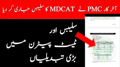 MDCAT 2021 Syllabus announced|Big changes in Syllabus and Test pattern|