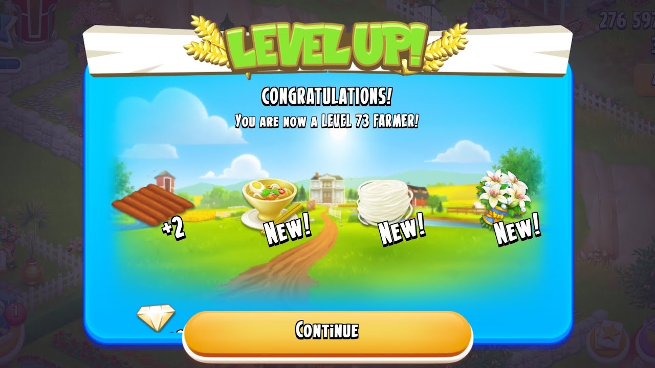 Hay day level up 73 