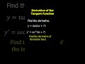 Derivative of the Tangent Function #shorts #shortsyoutube #maths