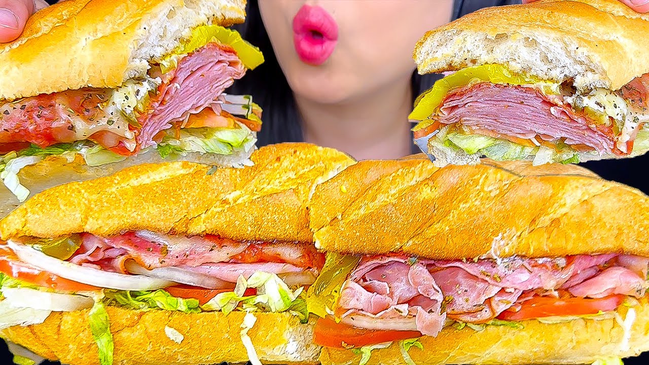 Asmr Mukbang | Giant Sandwich from Firehouse Subs | Eating Sounds | ASMR Phan