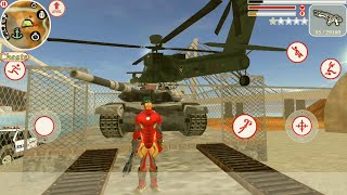 Iron Rope Hero - Ironman Vegas Crime Simulator | Helicopter is Top of Tank - Android GamePlay HD screenshot 5