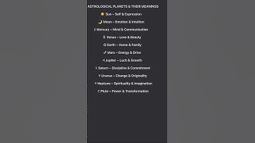 ASTROLOGICAL PLANETS & THEIR MEANINGS