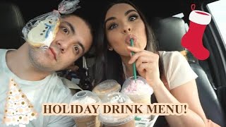 Trying the 2020 HOLIDAY drinks at Starbucks!! | The Chavez Family