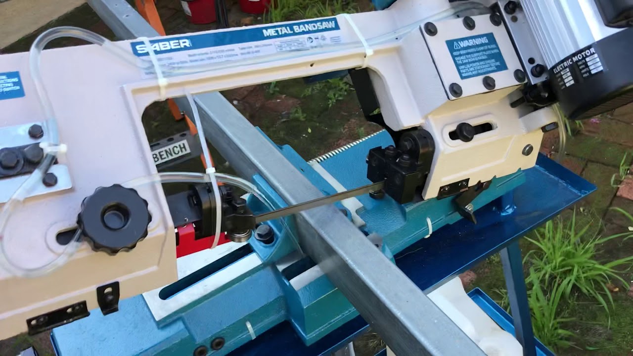 Cheap Bandsaw modified with coolant YouTube