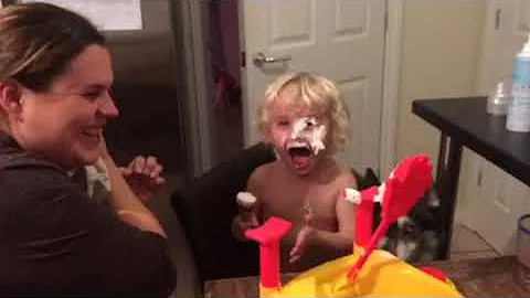 Try not to laugh Funny fail pie face with cream