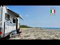 Relaxing Solo Camping on Calabria’s Coast 🌊 | Full-Time Van Life, Cooking &amp; ASMR (No Talking)