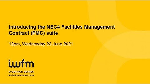 Introducing the NEC4 Facilities Management Contract (FMC) suite