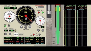 Drilling Simulator 3 (iOS App): Kick Circulation via "WAIT-&-WEIGHT" Method (1 Circulation)