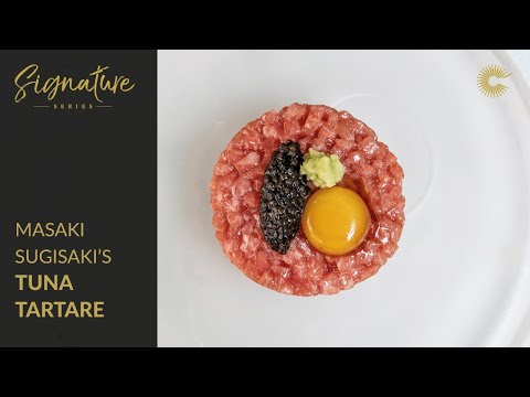 Masaki Sugisaki's Tuna Tartare with Soy-Cured Quail Egg, Caviar and Wasabi