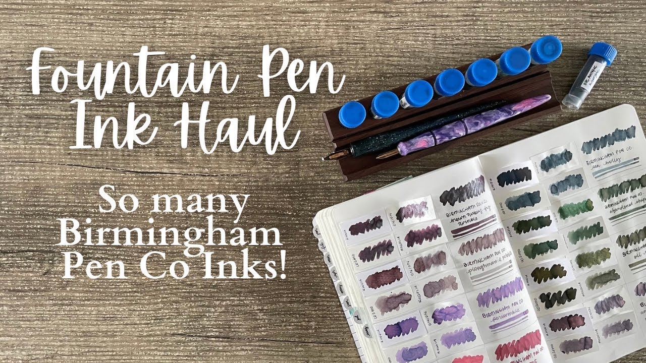 FOUNTAIN PEN INK HAUL // More Birmingham Pen Co Inks and Testing on Five Papers! #fountainpenink