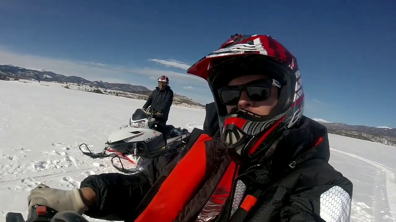 Snowmobiling on Lake Granby YouTube