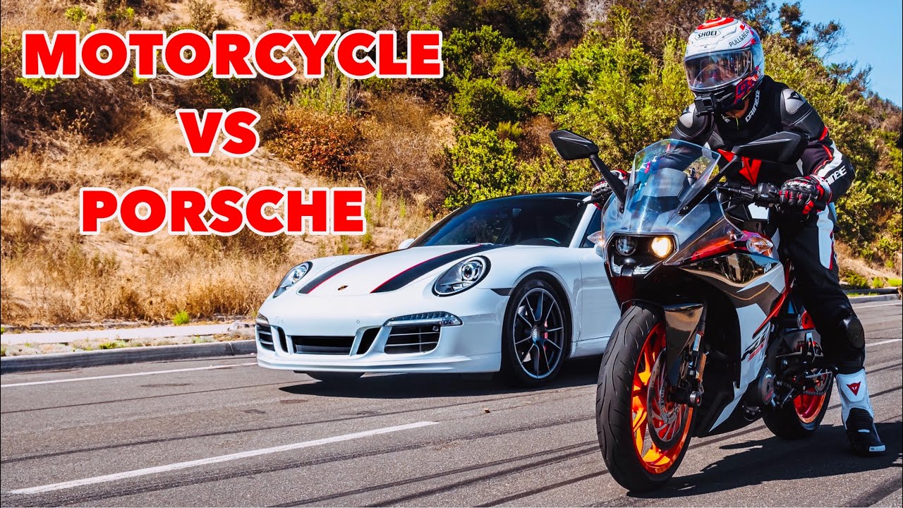 991 Porsche Carrera S -vs- KTM RC390 Motorcycle Track Day (Auto Club  Speedway) - YouTube