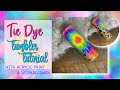 Neon Tie dye with acrylic paint and leopard swirl tumbler tutorial