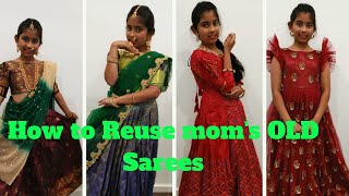 How to Reuse Mom's Old Sarees || Convert Old Sarees into Dresses || Telugu Version ||Aashirya prasad