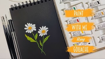 🌼 Relaxing Daisy Painting Tutorial Using Gouache  🌼 Paint With Me 🎨