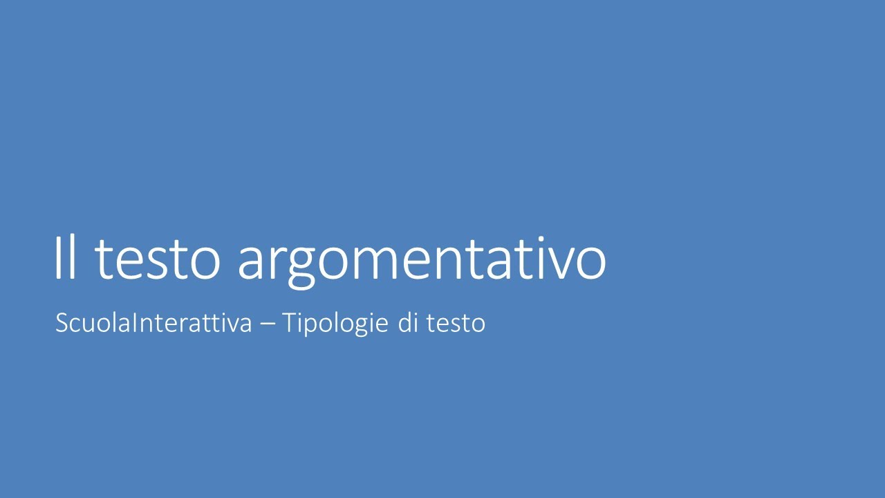 Il Testo Argomentativo Youtube