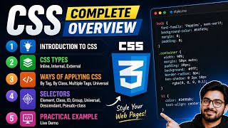 CSS Complete Tutorial for Beginners | Introduction, CSS Types, Selectors &amp; Practical Example |