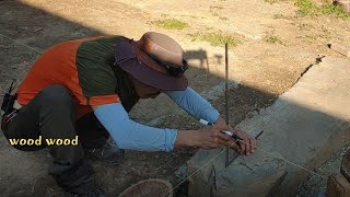 Traditional method of laying foundation stones, Korea, carpenter, carpenter, traditional carpenter