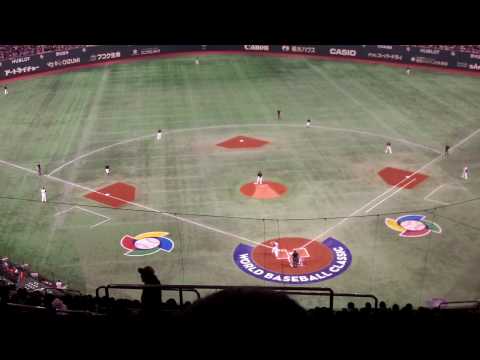 WBC　オランダ VS 日本　1回裏　シモンズ 5球目を打ってショートゴロ