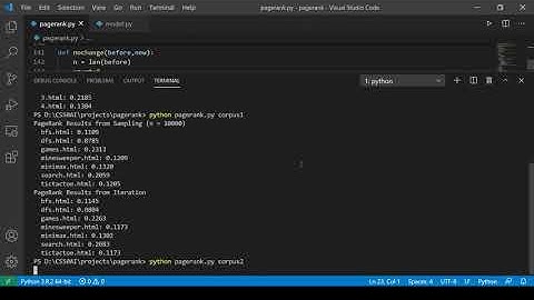 CS50AI project 2a Pagerank algorithm submission
