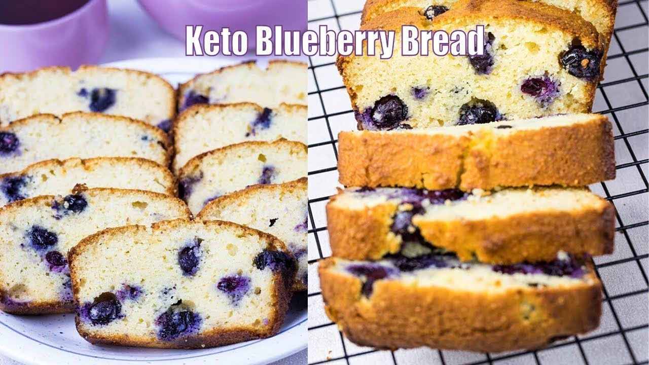 Easy Keto Blueberry Bread Low Carb Recipe 3g Carbs Per Slice Youtube