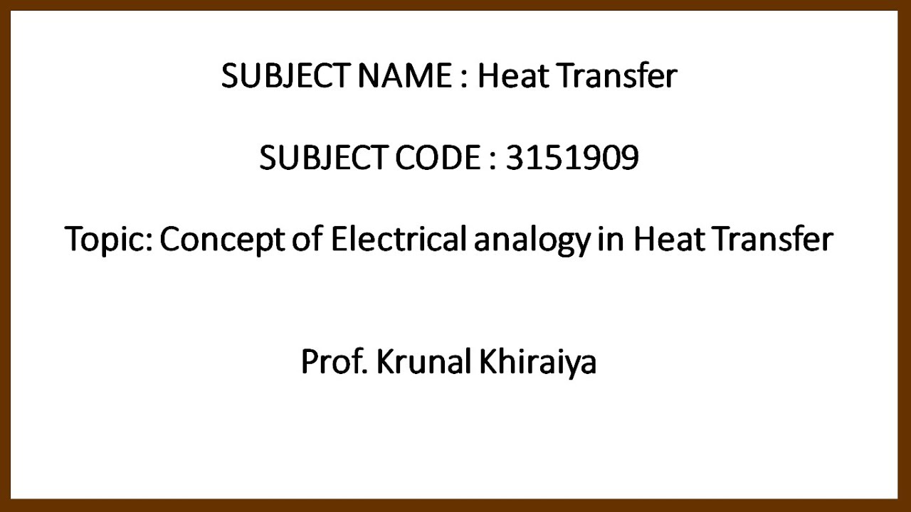 How Is Thermal Resistance Analogous To Electrical Resistance?