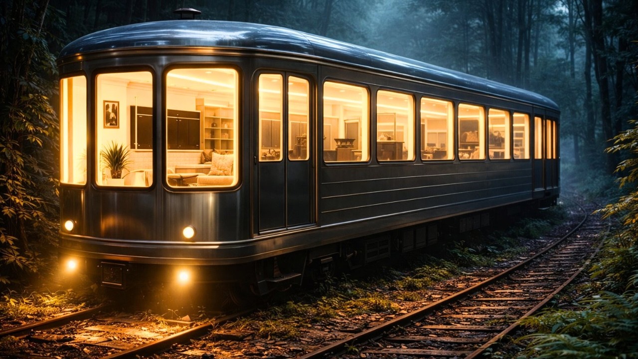 От забытого трамвая до роскошного крошечного дома | Расслабляющее ASMR-видео о строительстве