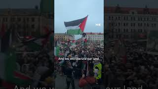 Pro-Palestine protesters in Malmo sing Swedish band Kofia’s pro-Palestine song