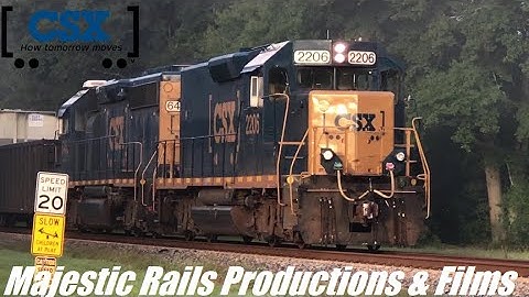 CSXT 2206 RD Slug & 6468 GP40-2 Leads F713-27 NB Through Wade NC W/A Few Cars & A Nice K5LA