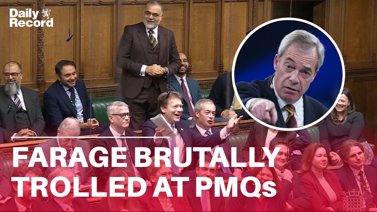 MP hilariously TROLLS Nigel Farage as Reform leader sits in front of him at PMQs
