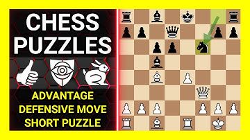 Chess Puzzles to Practice. Themes: Advantage, Defensive move, Short puzzle. Learn Chess