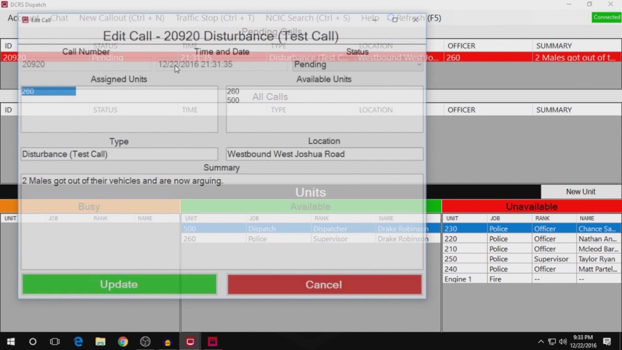 DCRS CAD MDT Review Dispatch Civilian Reporting 