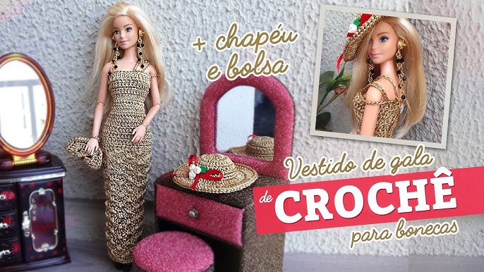 rachelcrochet.wordpress.com #Anne #Doll #Crochet #Vestido #Dress #Barbie  #Chapéu #Hat #RaquelGauc…