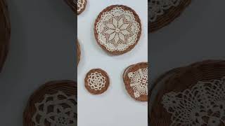 Wall basket decor set -6. Boho wall decor. Hanging wicker art.