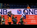 Men&#39;s Long Jump Podium Finishers Celebrate their Medals.  Štark Arena, Belgrade, Serbia. March 2022.