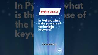 Python Quiz 11: Lambda Functions! #shorts #python