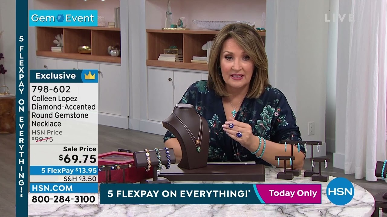 Colleen Lopez DiamondAccented Round Gemstone Necklace