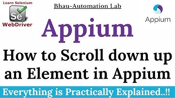 How to Scroll down up an Element in Appium | Android scroll | appium mobile tutorials for beginners