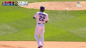 STL@CHC: Heyward plates Rizzo with a deep double