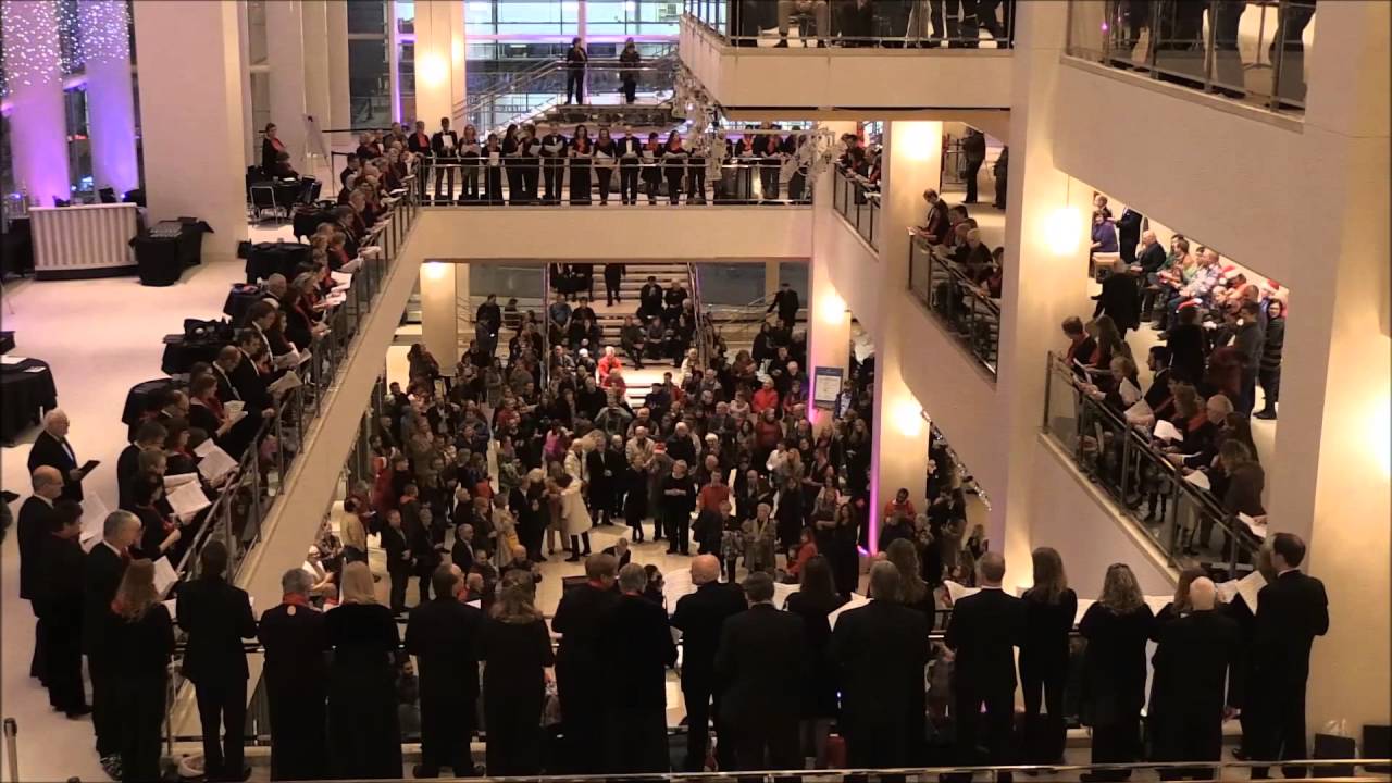 Madison Symphony Chorus sings carols in the Overture Lobby