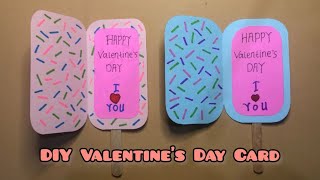 DIY Valentine's Day Card || How to Make an Ice Cream Shaped Valentine's Day Greeting Card
