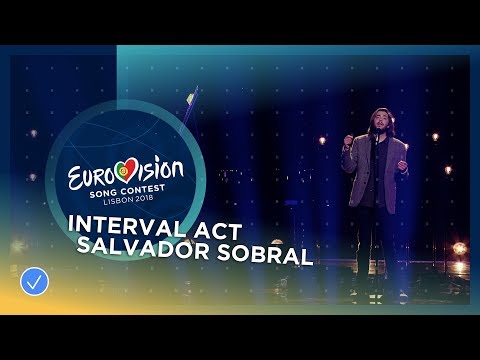 Salvador Sobral performs with Caetano Veloso at the Grand Final of the 2018 Eurovision Song Contest