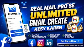 How to Create Unlimited Facebook Instagram TikTok account | RealMail pro screenshot 1