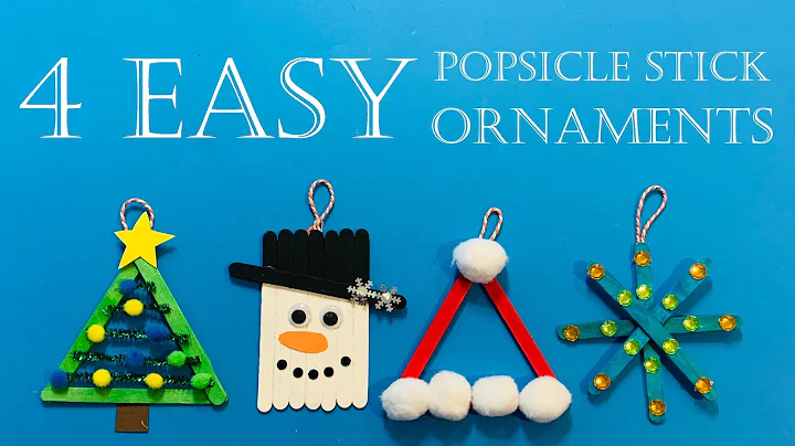 How to make 4 Easy Popsicle Stick Christmas Ornaments | DIY Christmas Ornaments | Christmas Crafts