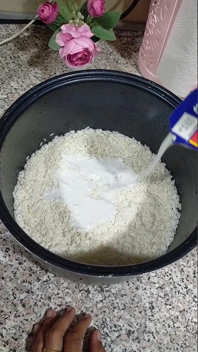 masak pulut menggunakan periuk nasi, masak pulut simple,garam& daun pandan jangan lupa 👍🤗 #cooking